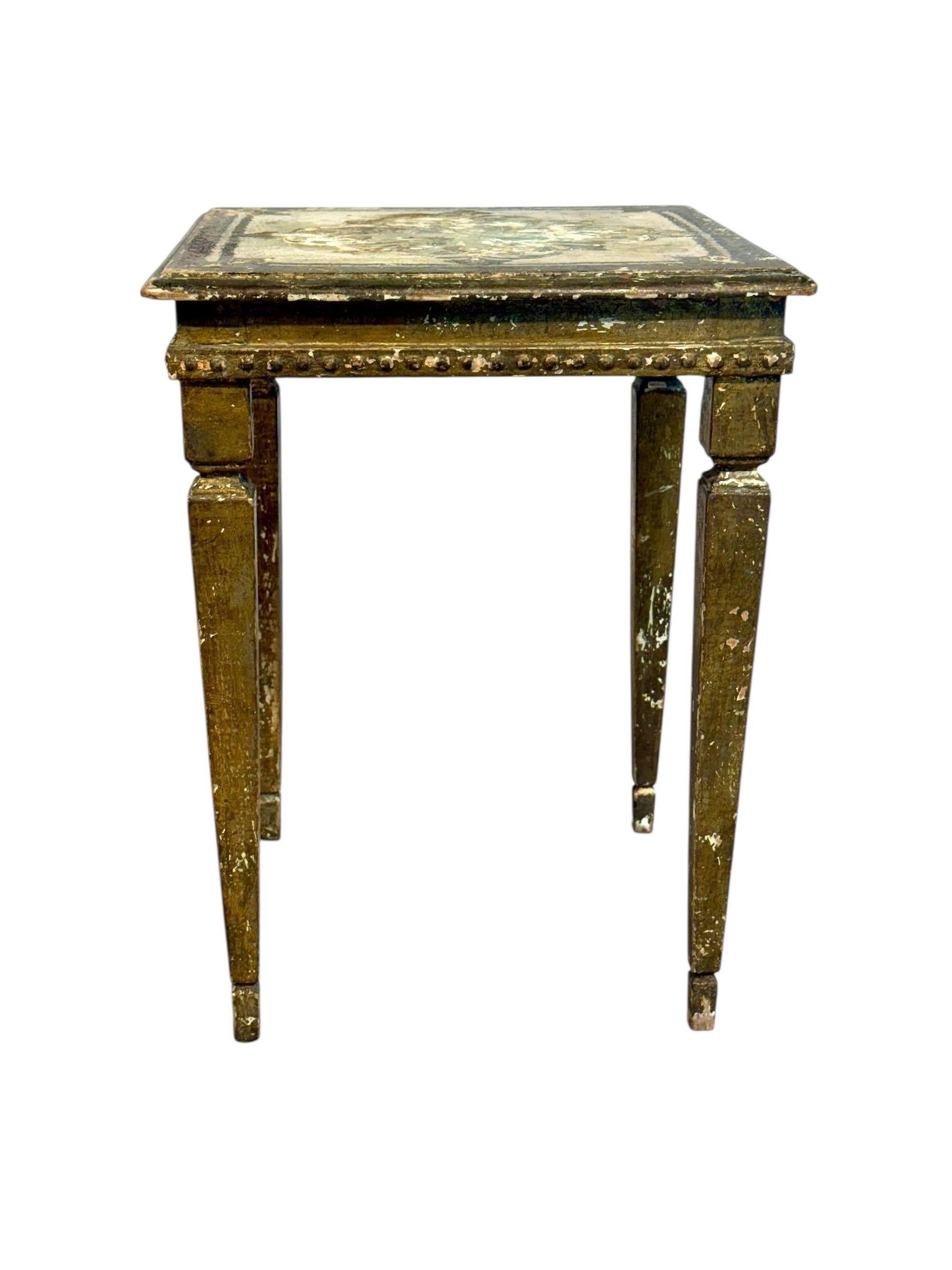 Set of Three 19th Century Italian Giltwood Nesting Tables For Sale 7