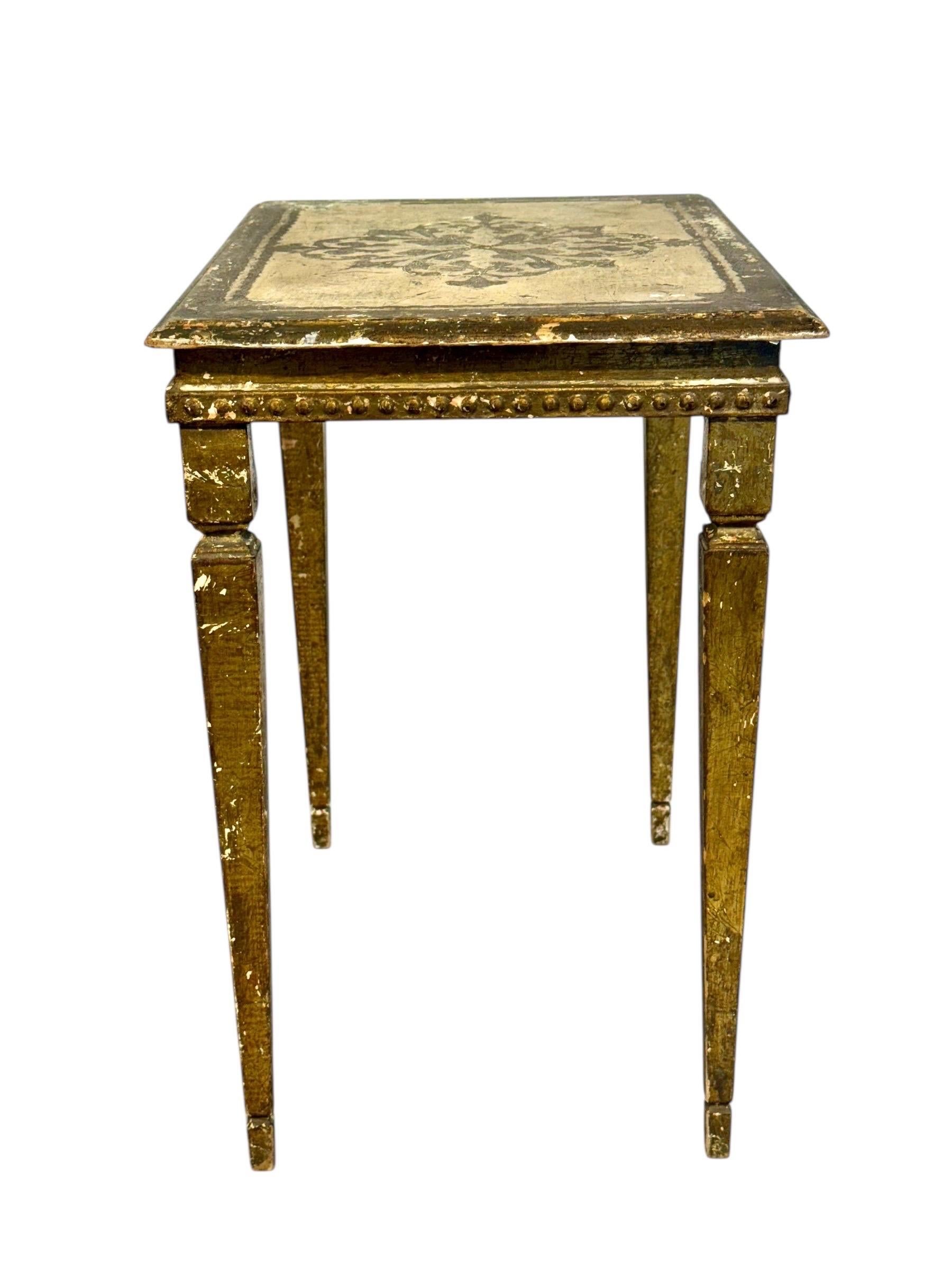 Set of Three 19th Century Italian Giltwood Nesting Tables For Sale 10