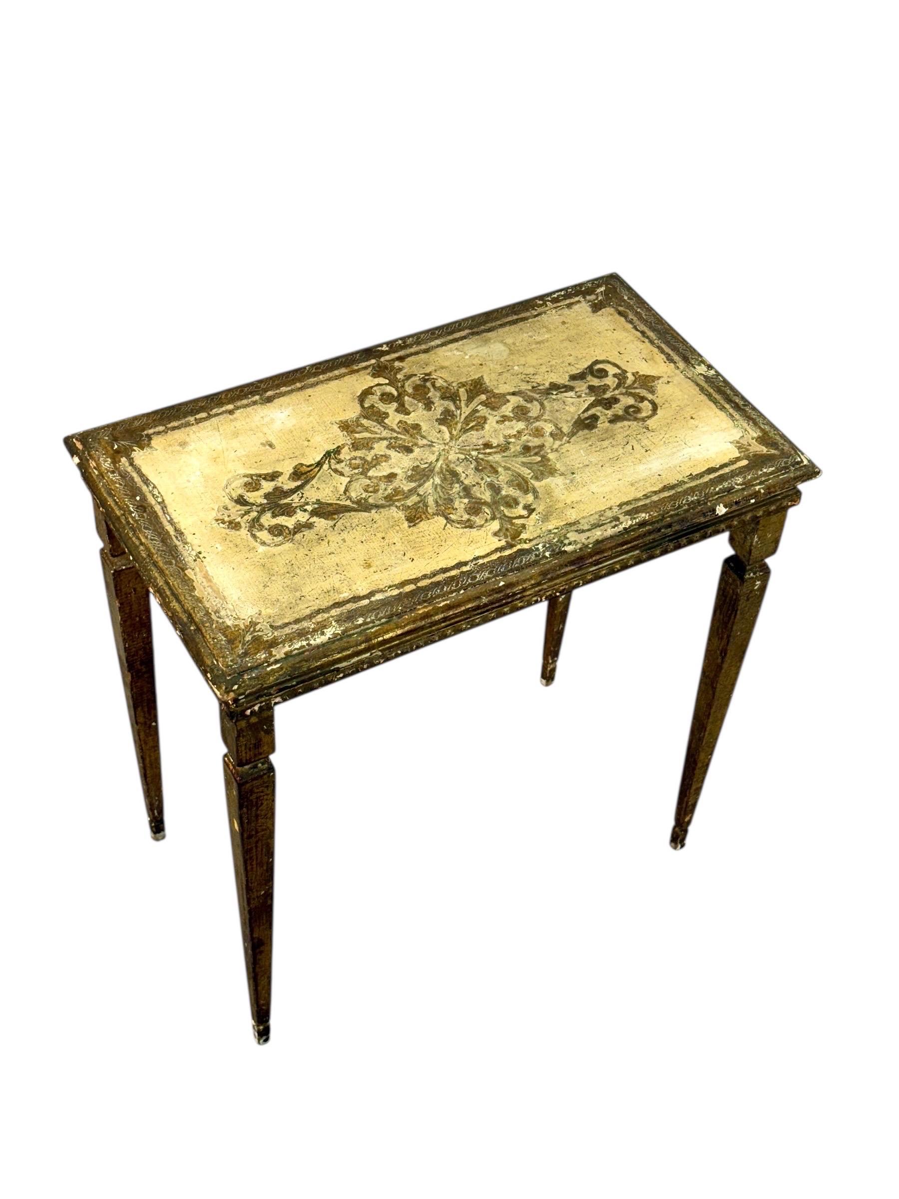 Set of Three 19th Century Italian Giltwood Nesting Tables For Sale 12