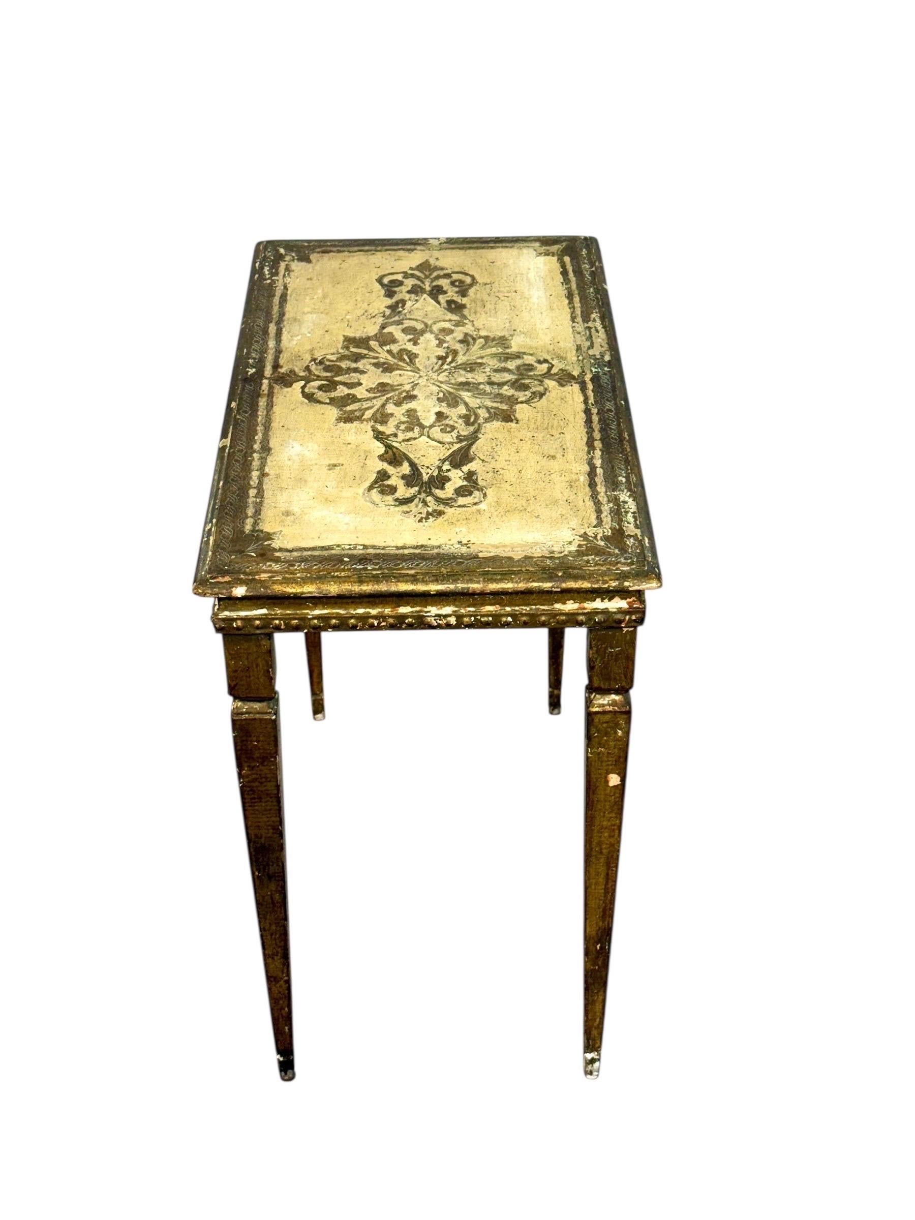 Set of Three 19th Century Italian Giltwood Nesting Tables For Sale 14