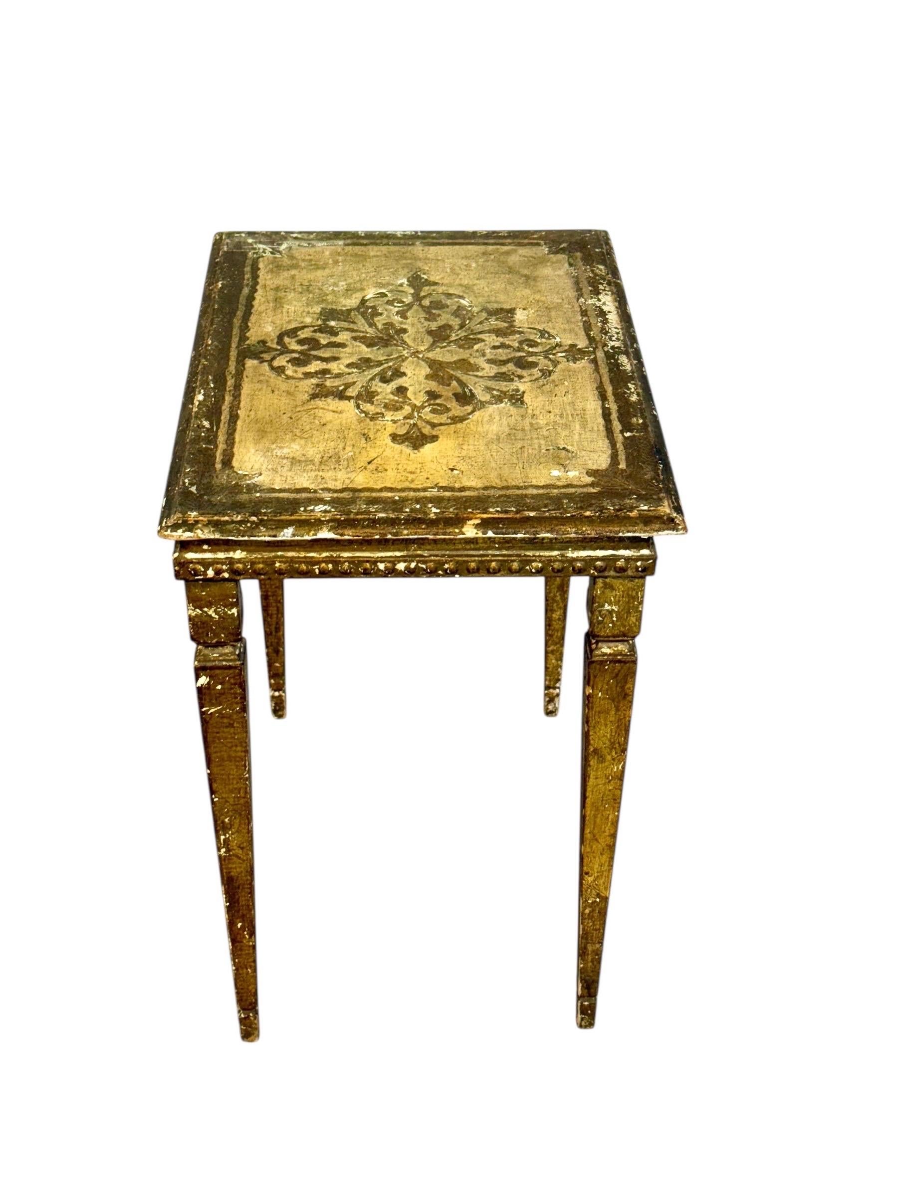 Set of Three 19th Century Italian Giltwood Nesting Tables For Sale 15