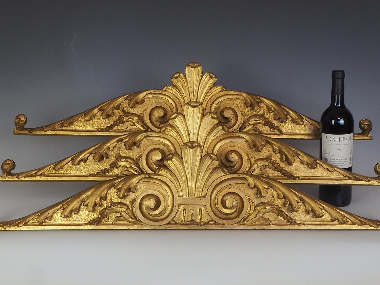 Set of Three 19th Century Italian Giltwood Over Door Pediments 2