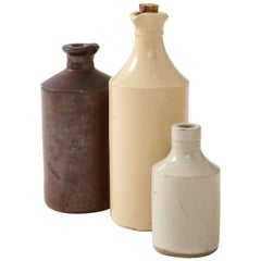 Set of Three 19th Century Japanese Ceramic Ink Bottles