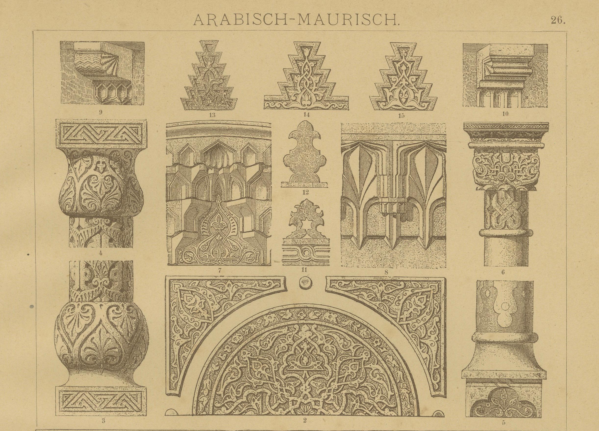 Ensemble de trois estampes architecturales mauresques du 19ème siècle par H. Dolmetsch, 1887 en vente 4