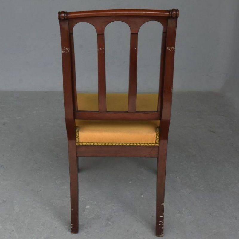 Mahogany Set of Three 19th Century Restoration Chairs Stamped Jeanselme For Sale