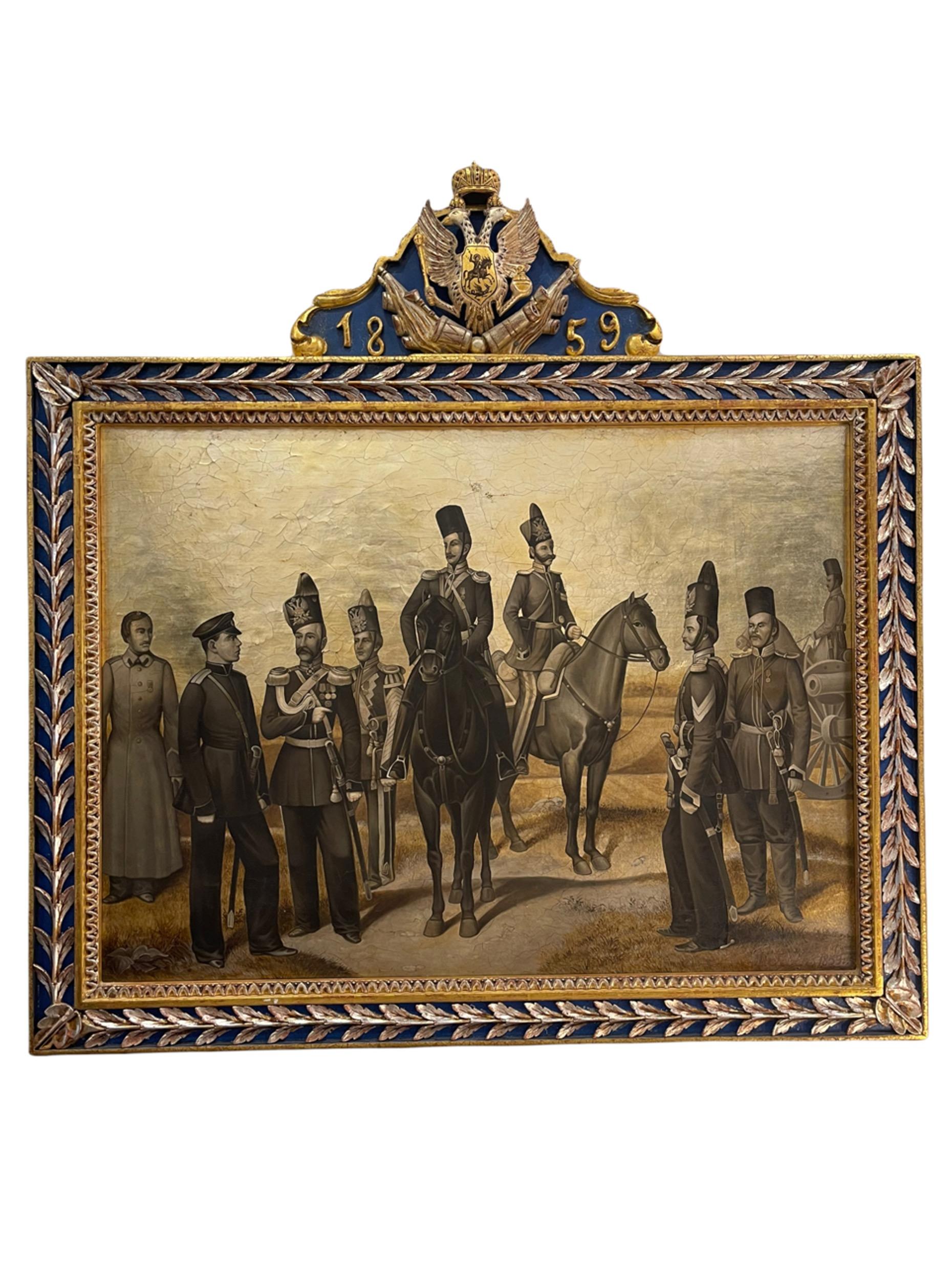 Gilt Set of Three 19th Century Russian Military Presentation Plaques