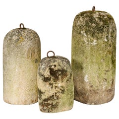 Antique Set of Three 19th Century Stone Animal Tethers