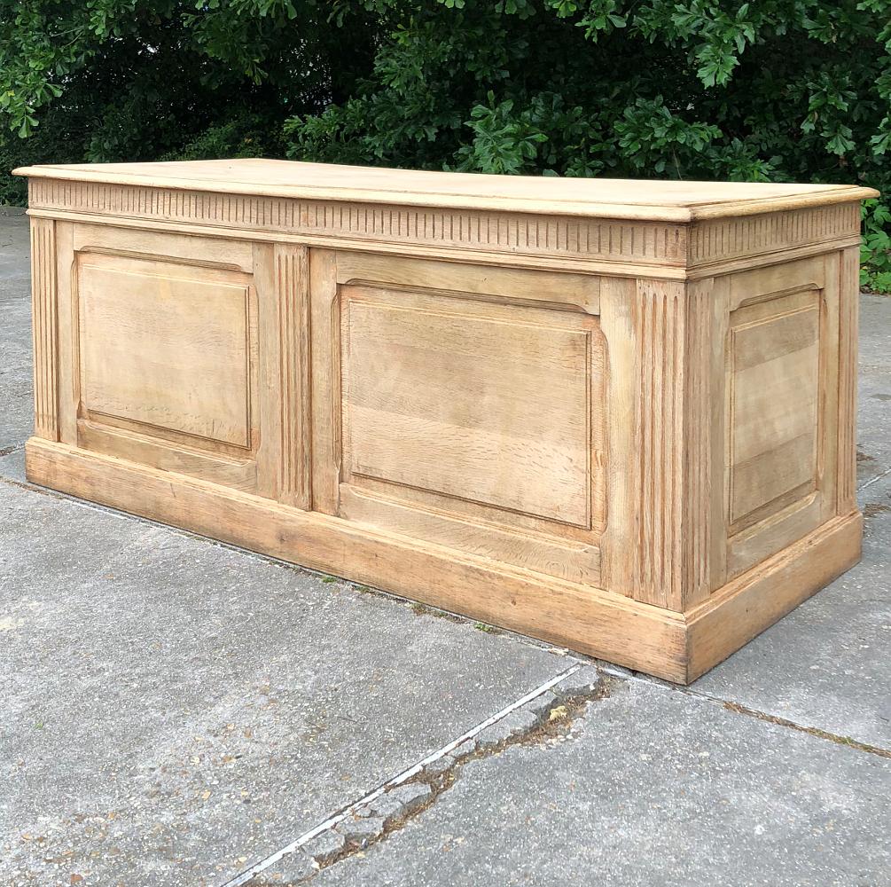 Neoclassical Set of Three 19th Century Stripped Oak Store Counters