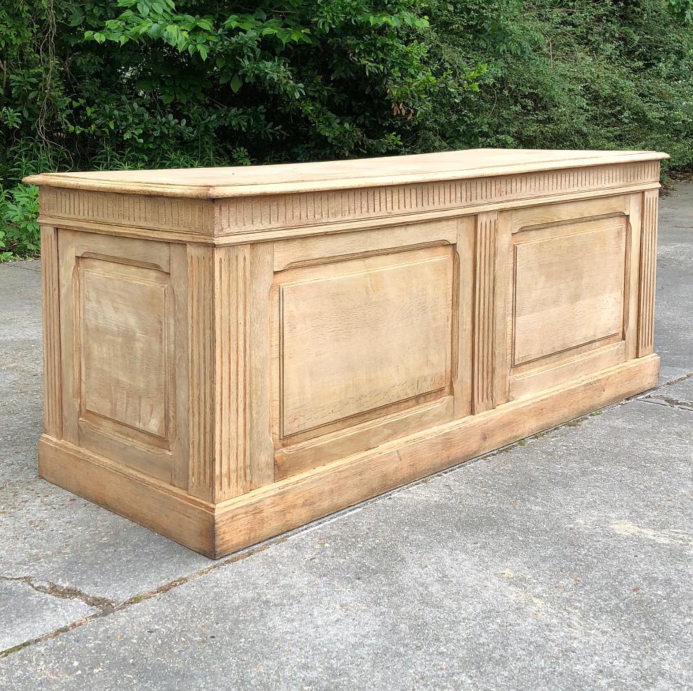 French Set of Three 19th Century Stripped Oak Store Counters