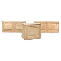 Set of Three 19th Century Stripped Oak Store Counters