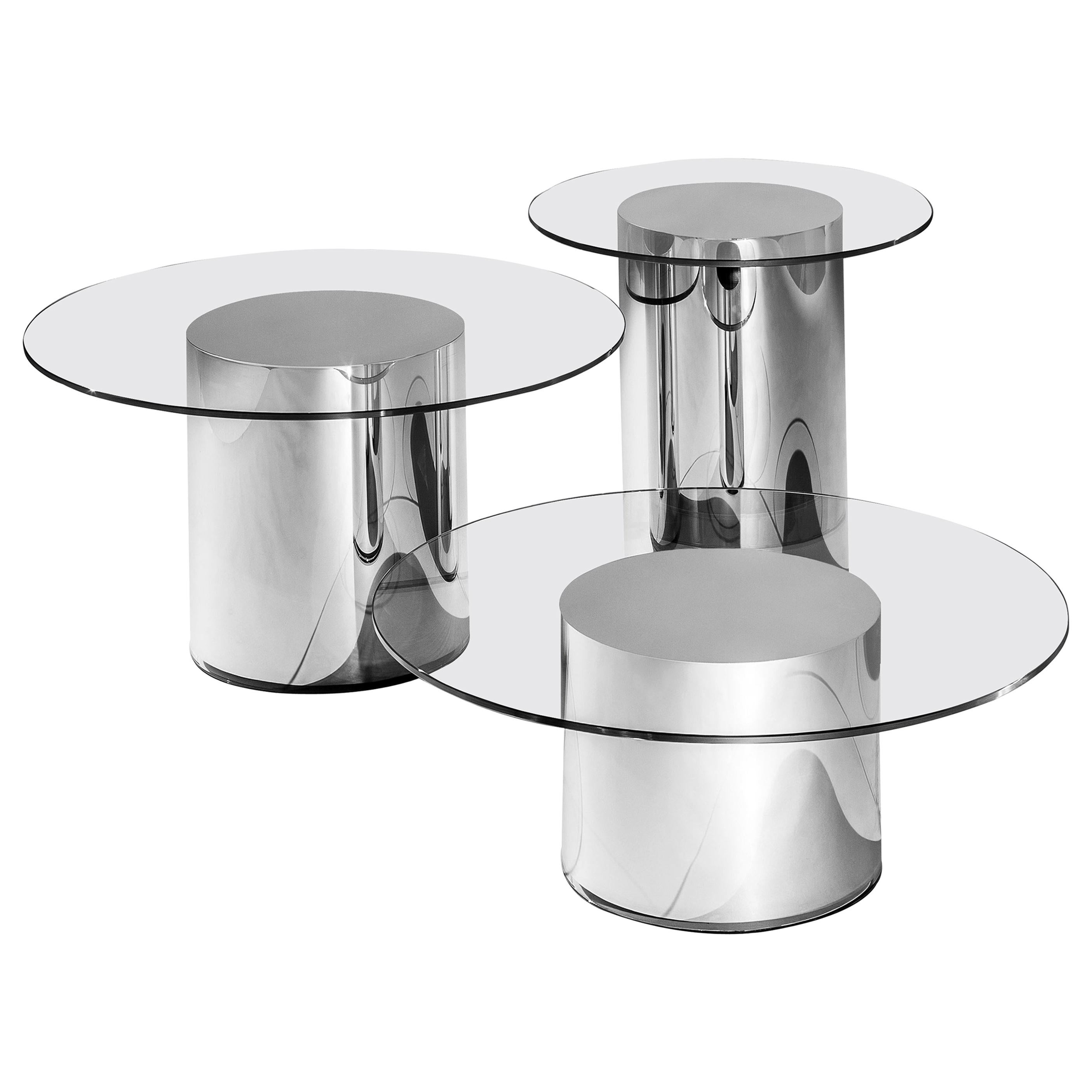 Set of Three 2001 Side Tables by Ramon Úbeda and Otto Canalda for BD