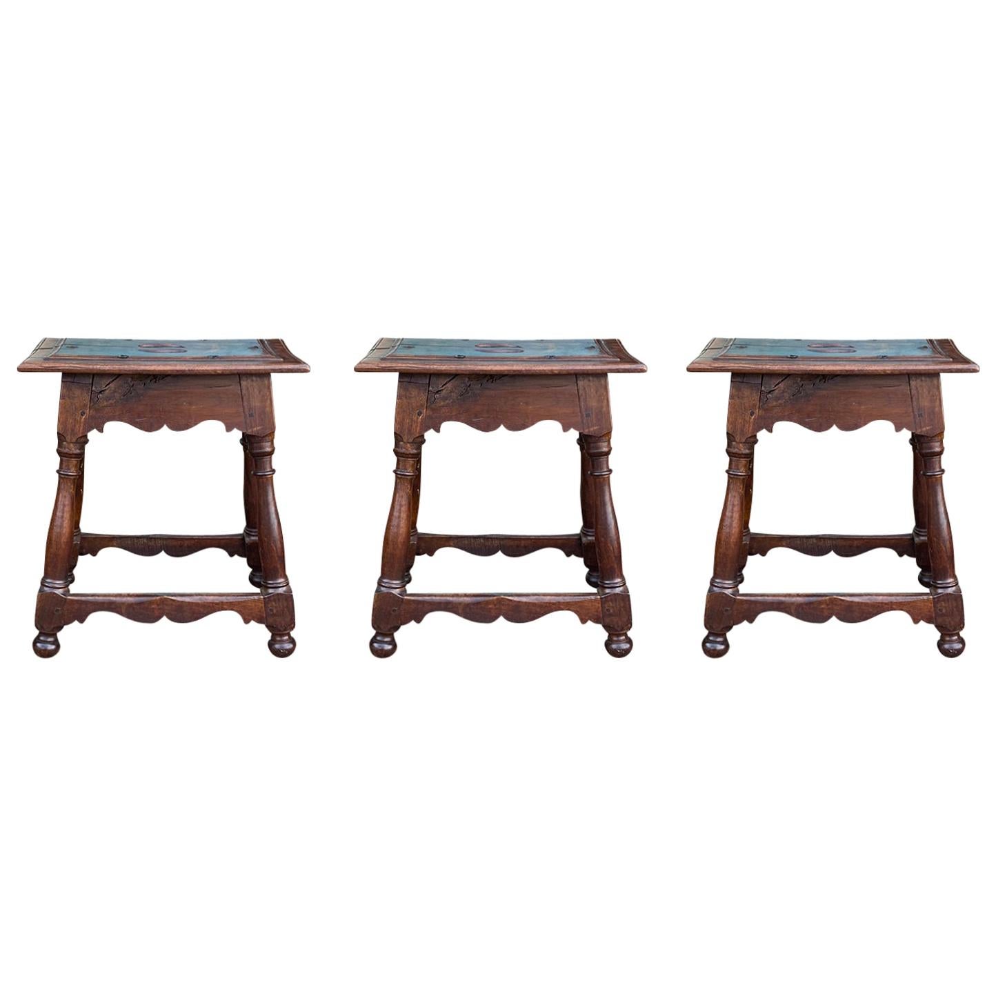 Set of Three 20th Century English Joint Stools For Sale