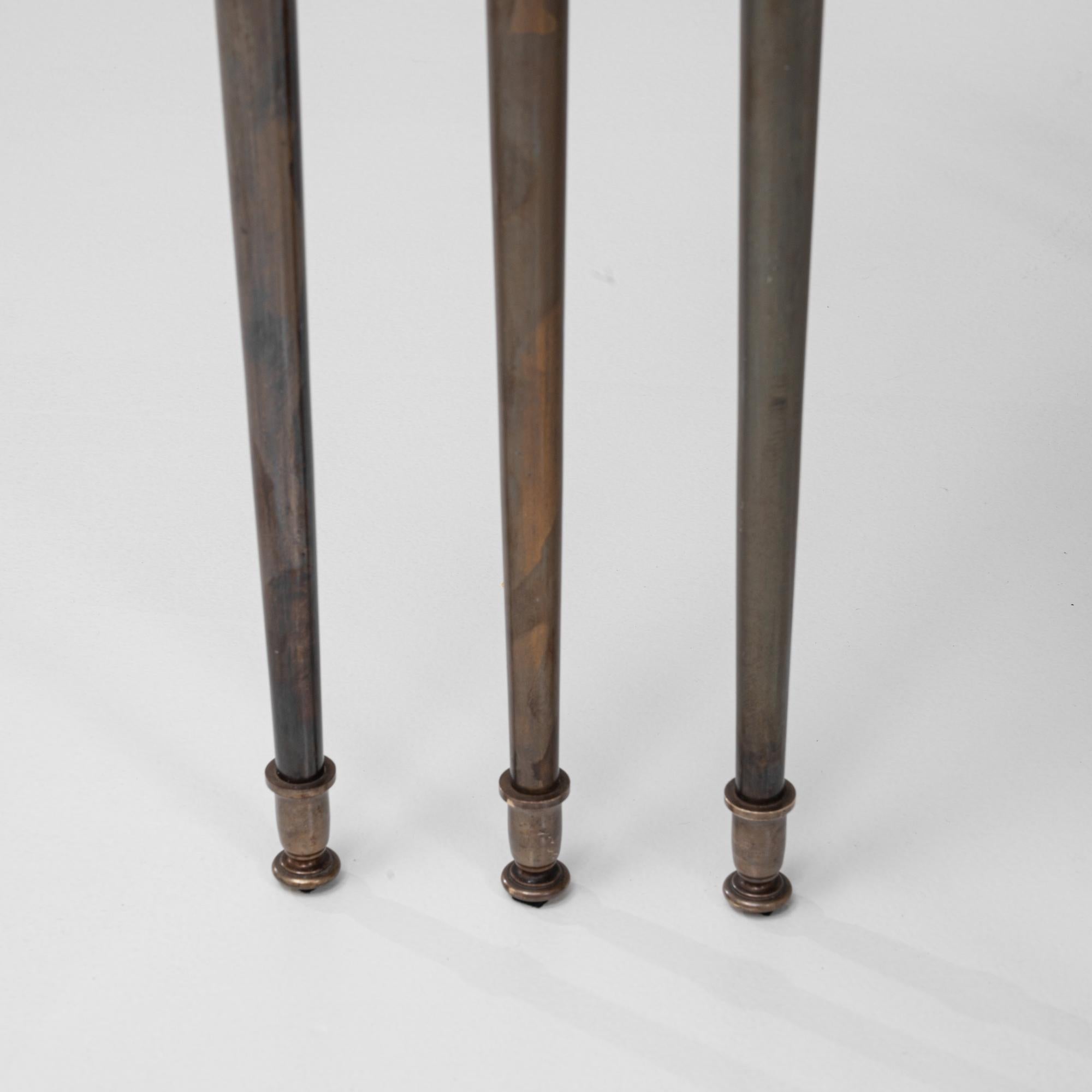 Set of Three 20th Century French Brass Nesting Tables For Sale 10