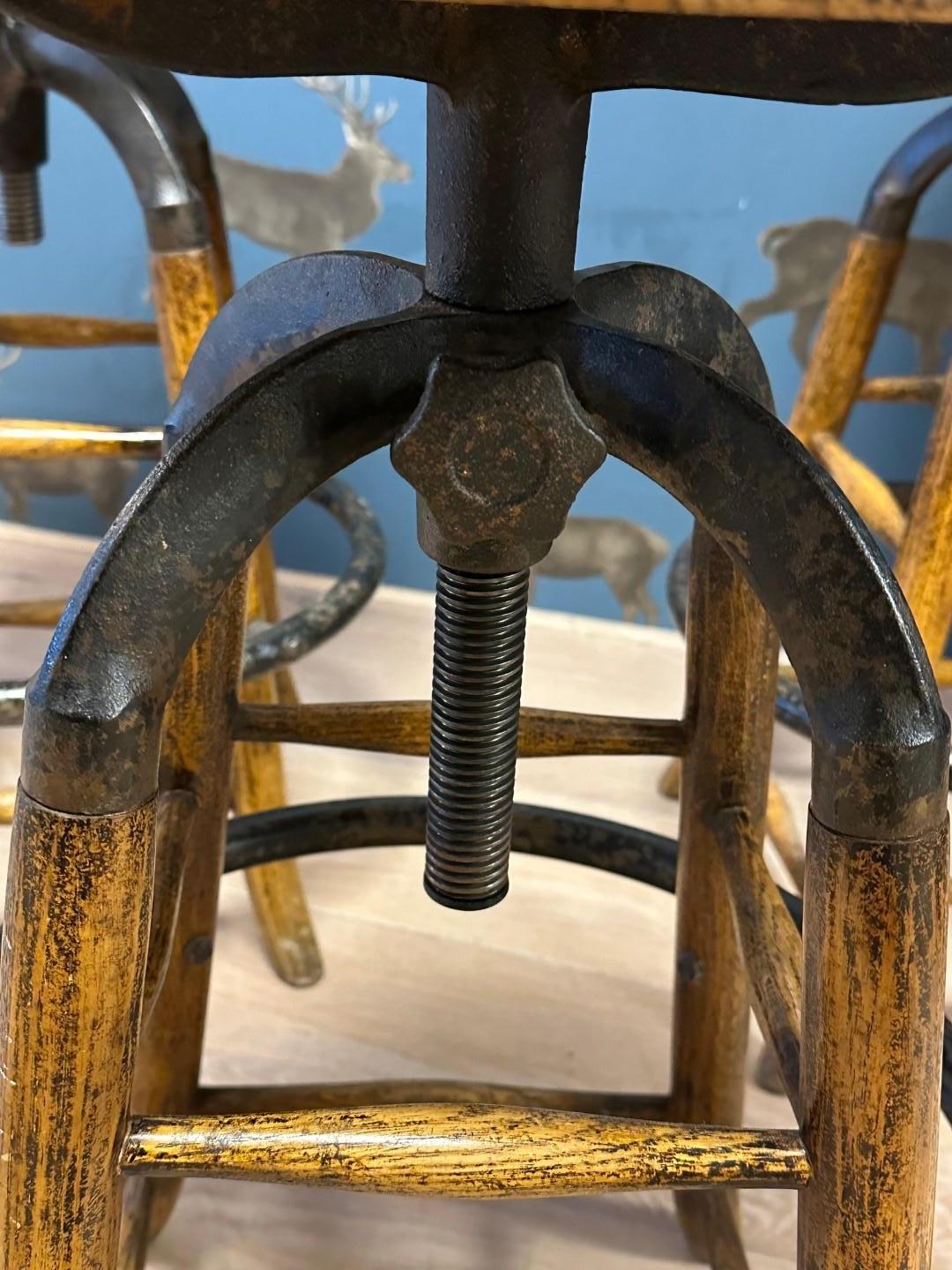 Late 20th Century Set of three 20th Century Industrial stools For Sale