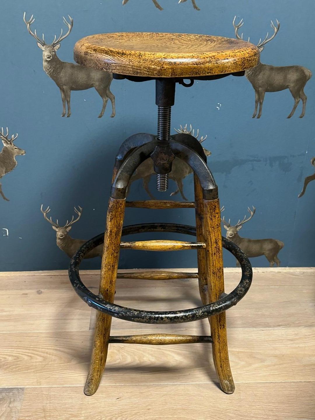 Set of three 20th Century Industrial stools For Sale 1