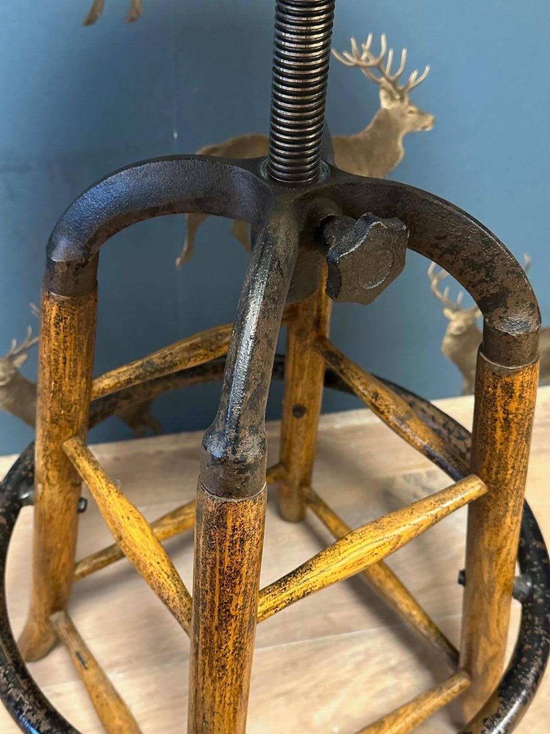 Set of three 20th Century Industrial stools For Sale 2