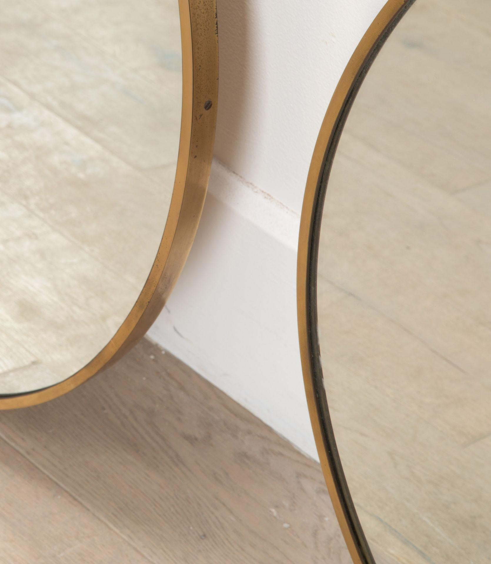 Set di tre specchi in ottone del XX secolo in vendita 1