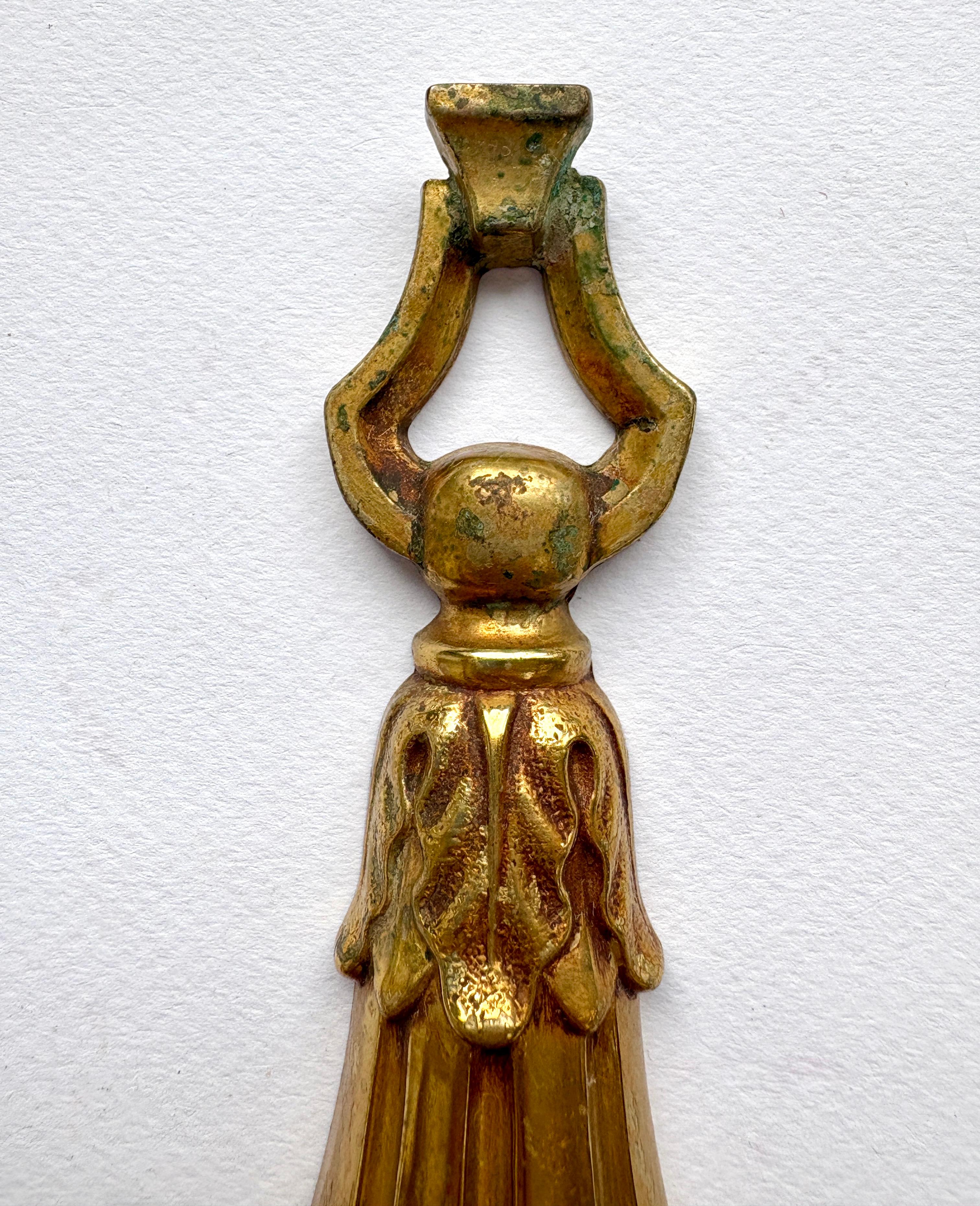 Set of Three 20th Century NeoClassical Wall Sconces in Gilded Bronze For Sale 4