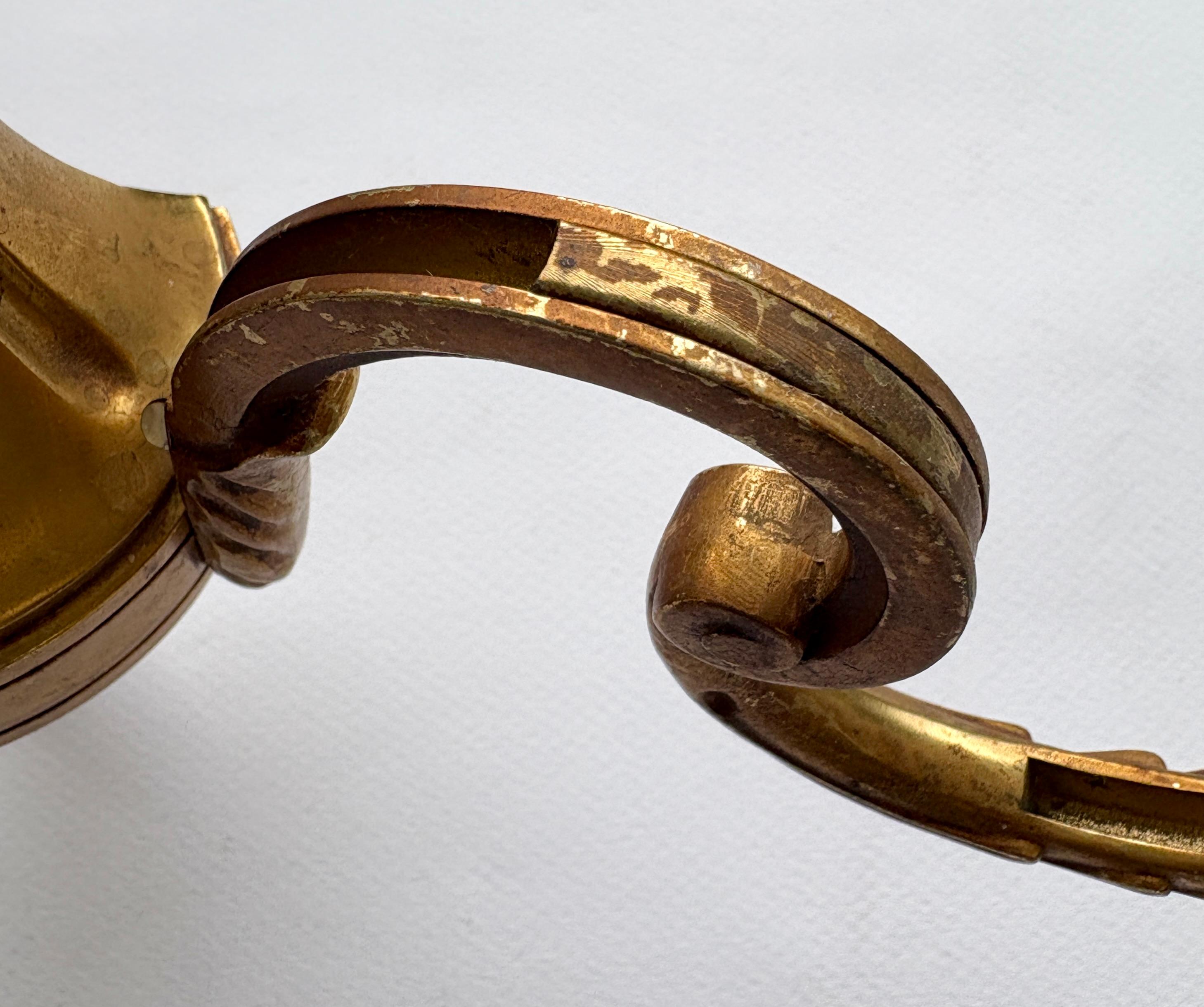 Set of Three 20th Century NeoClassical Wall Sconces in Gilded Bronze For Sale 7