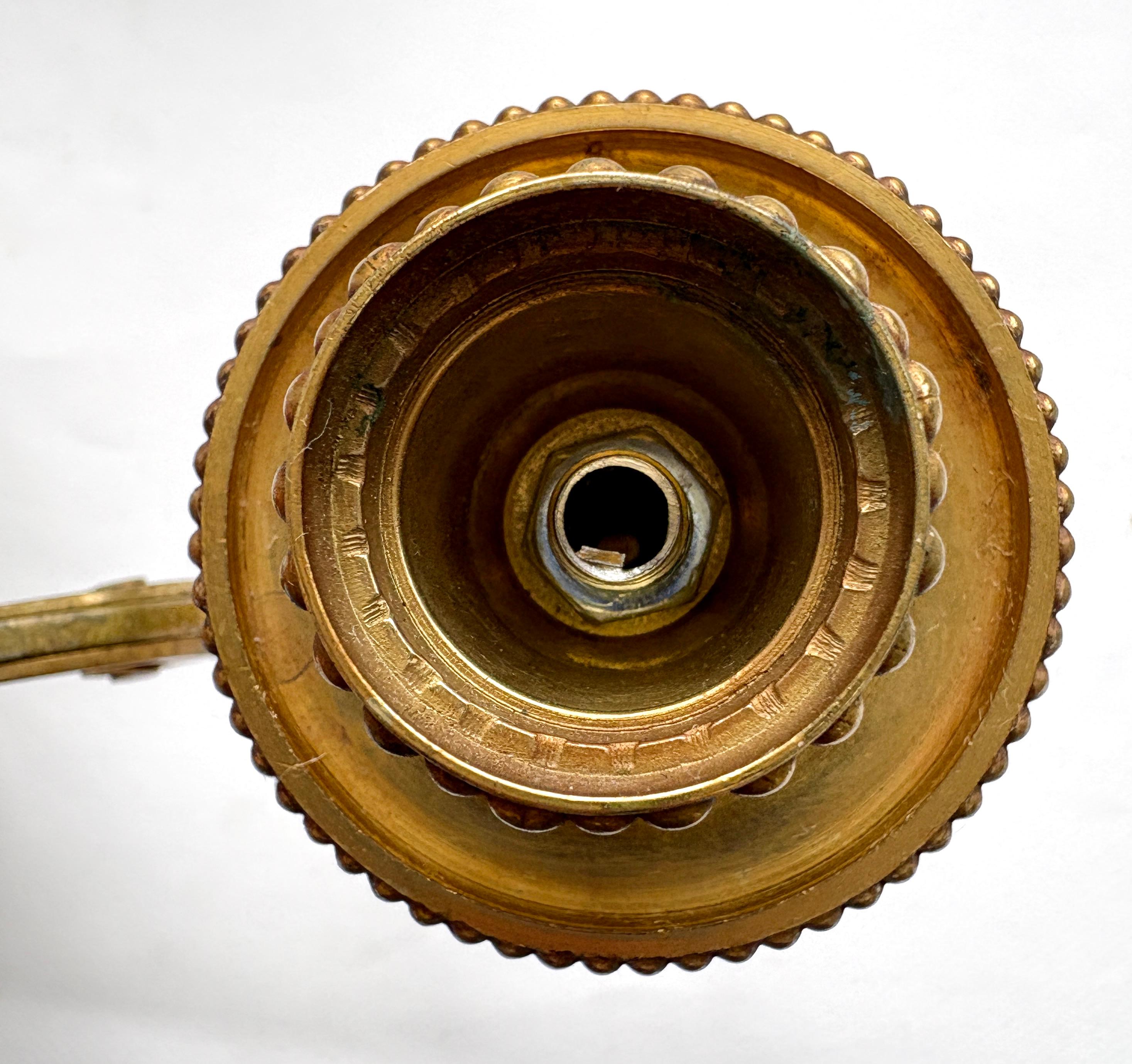 Set of Three 20th Century NeoClassical Wall Sconces in Gilded Bronze In Good Condition For Sale In COLMAR, FR