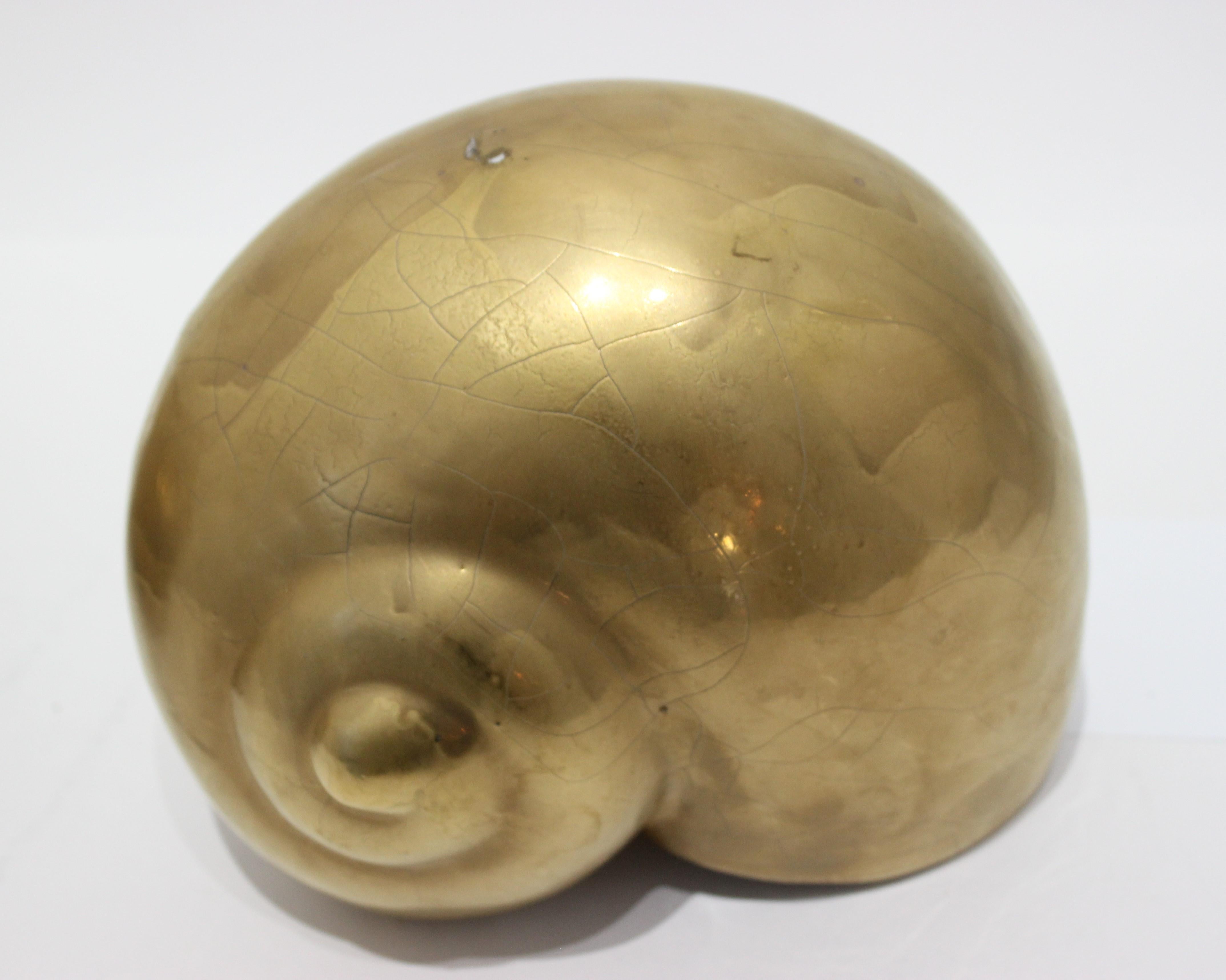 Set of Three 22-Karat Gold Glazed Nautical Ceramic Shells 2