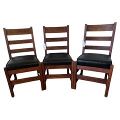 Antique Set of Three (3) Early, Rare Gustav Stickley Chairs - W7440