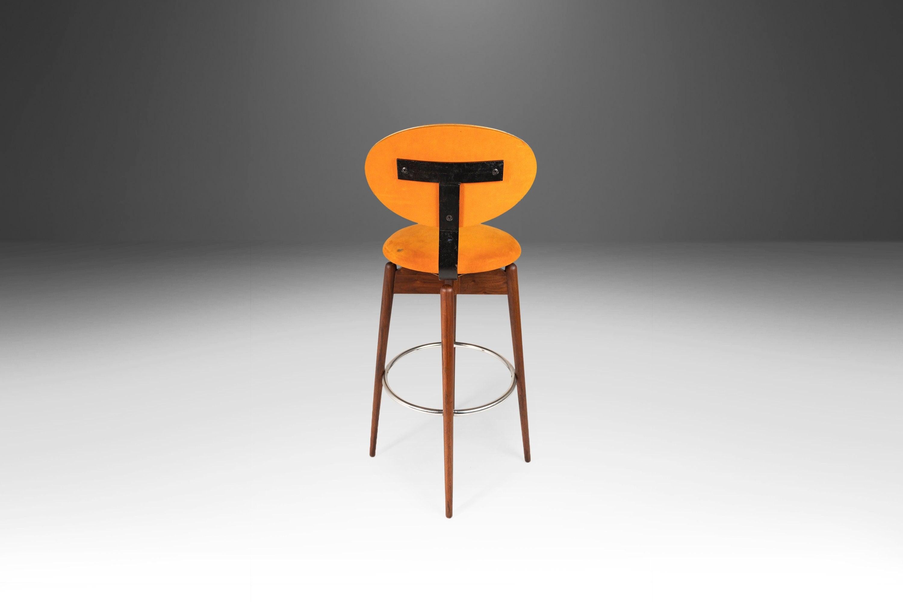 Danish Set of Three '3' MCM Multi-Colored Barstools by Hugo Frandsen for Spøttrup