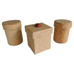 Set of Three '3' Woven Decorating Canisters