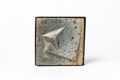 Set aus drei abstrakten blauen Steingut-Wandskulpturen aus Keramik von Pierre Digan