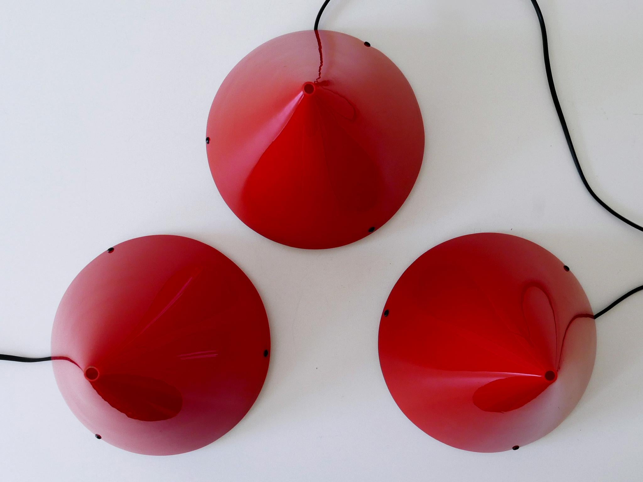 Ensemble de trois lampes ou appliques de table en acrylique en forme de cône de Verner Panton pour Poly Thema en vente 8