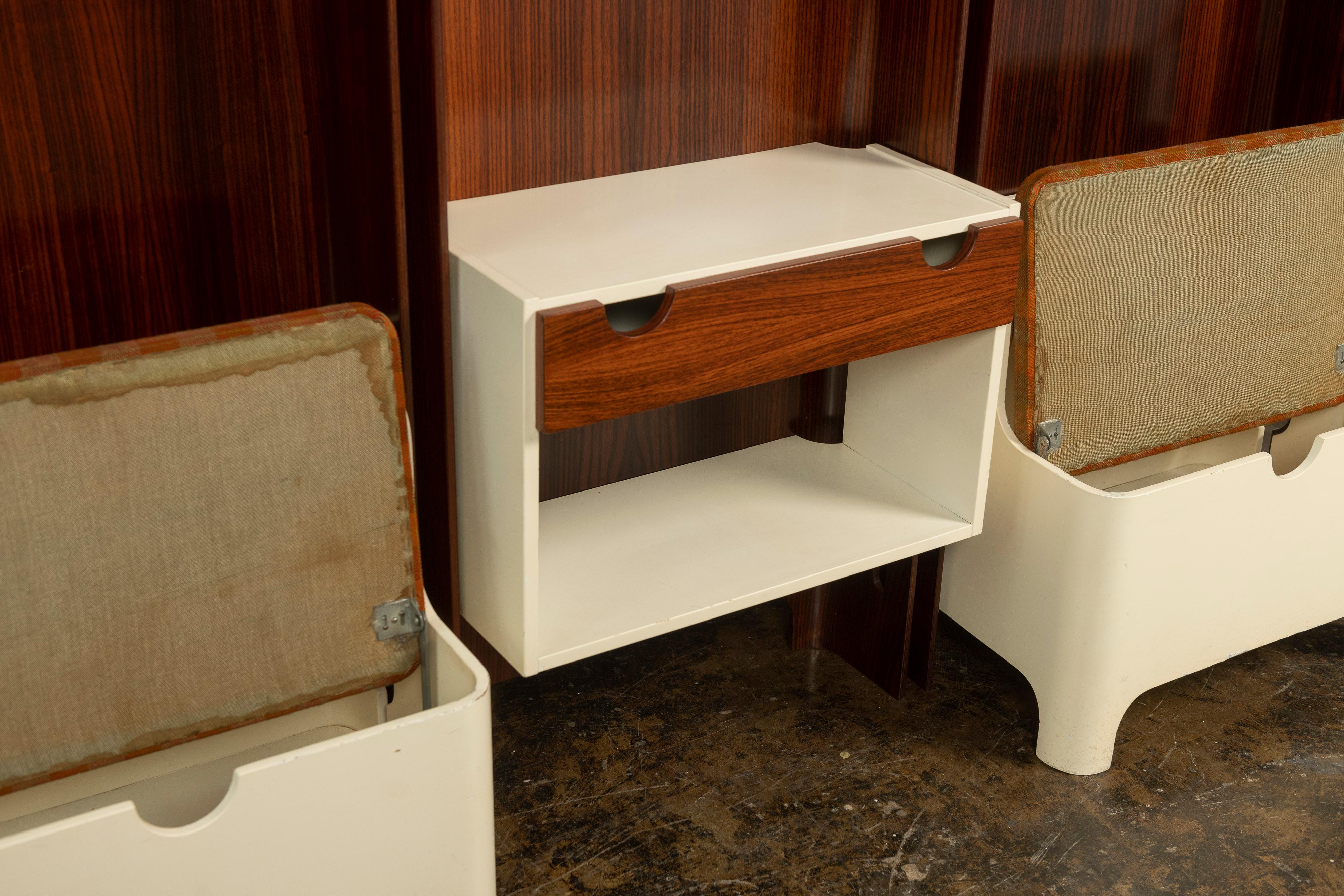 Set of Three Adjustable Carlo de Carli Coat Racks with a Drawer and Two