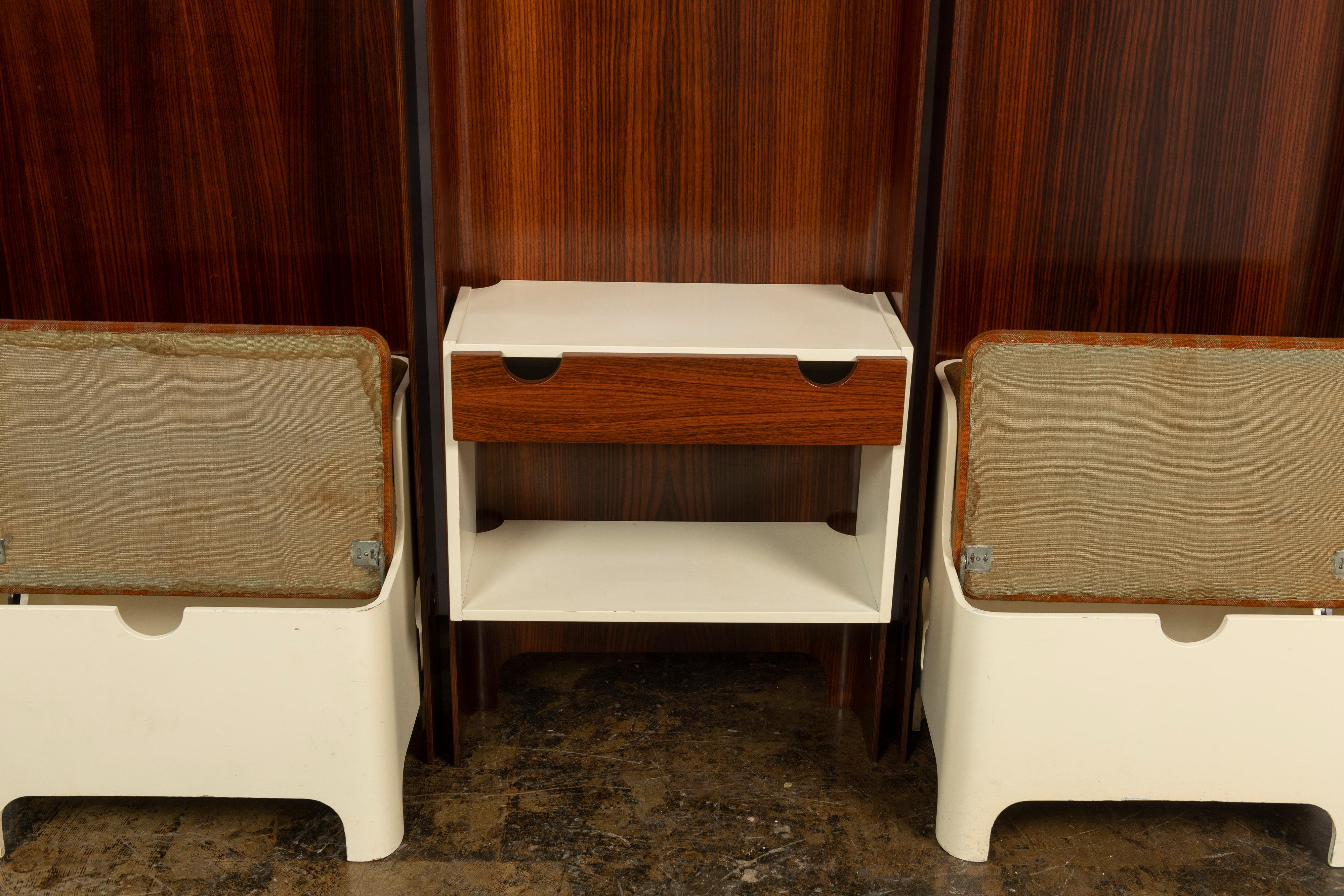 Set of Three Adjustable Carlo de Carli Coat Racks with a Drawer and Two