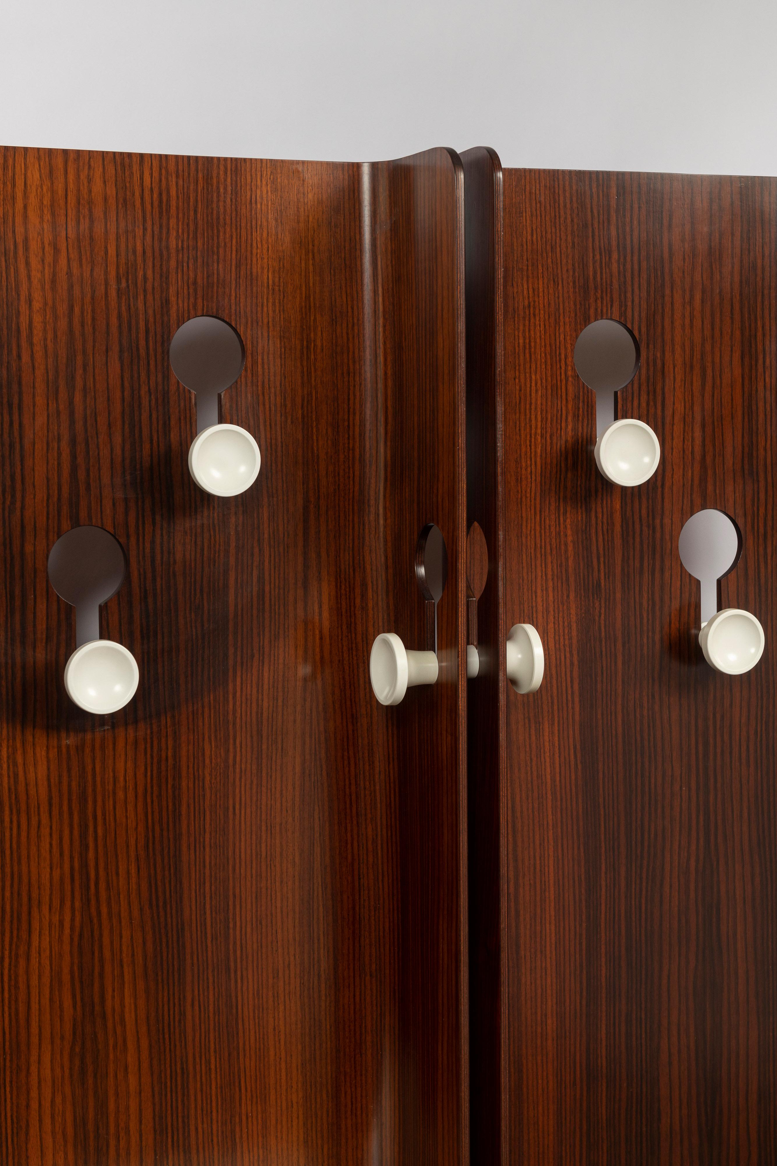 Set of Three Adjustable Carlo de Carli Coat Racks with a Drawer and Two