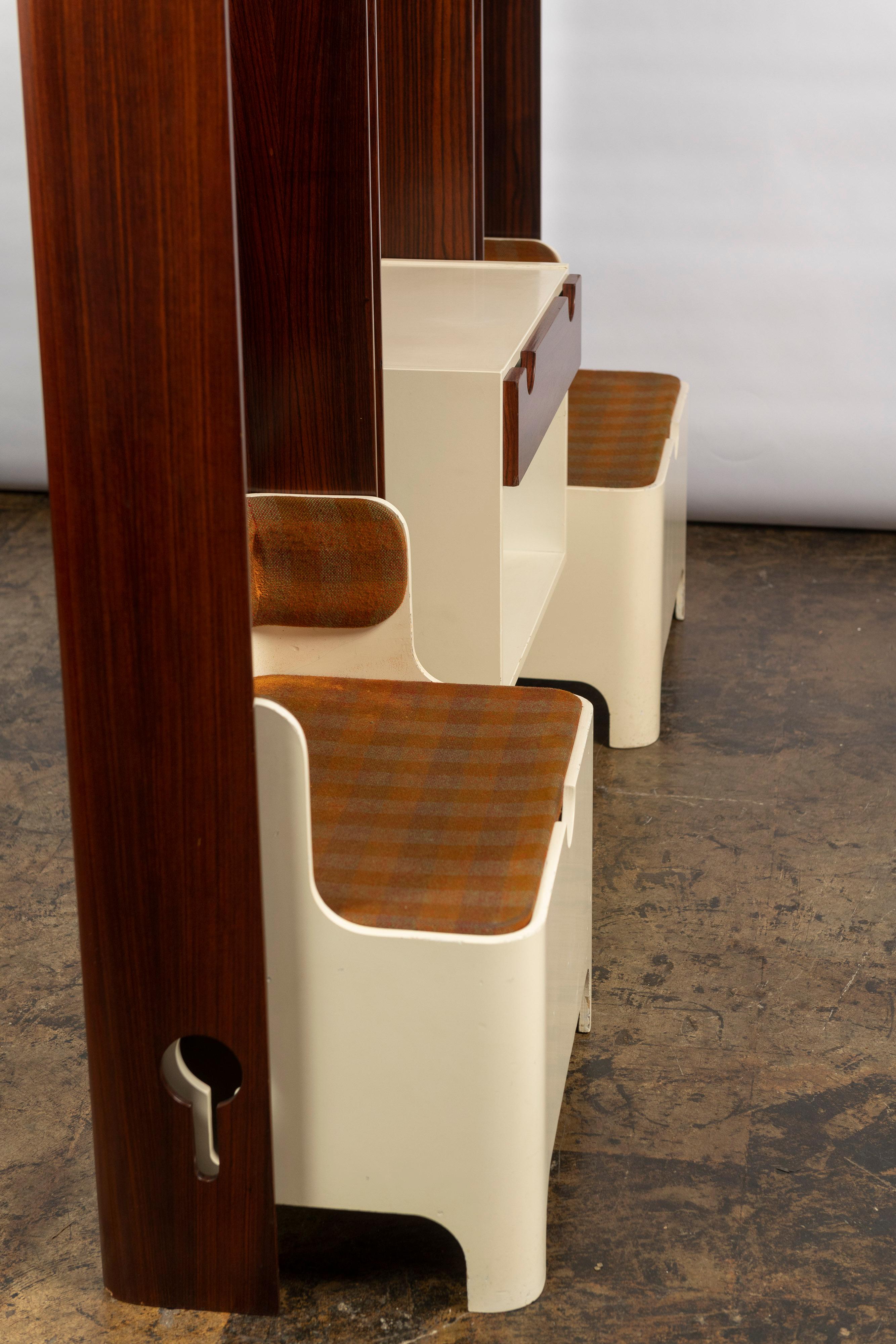 Set of Three Adjustable Carlo de Carli Coat Racks with a Drawer and Two