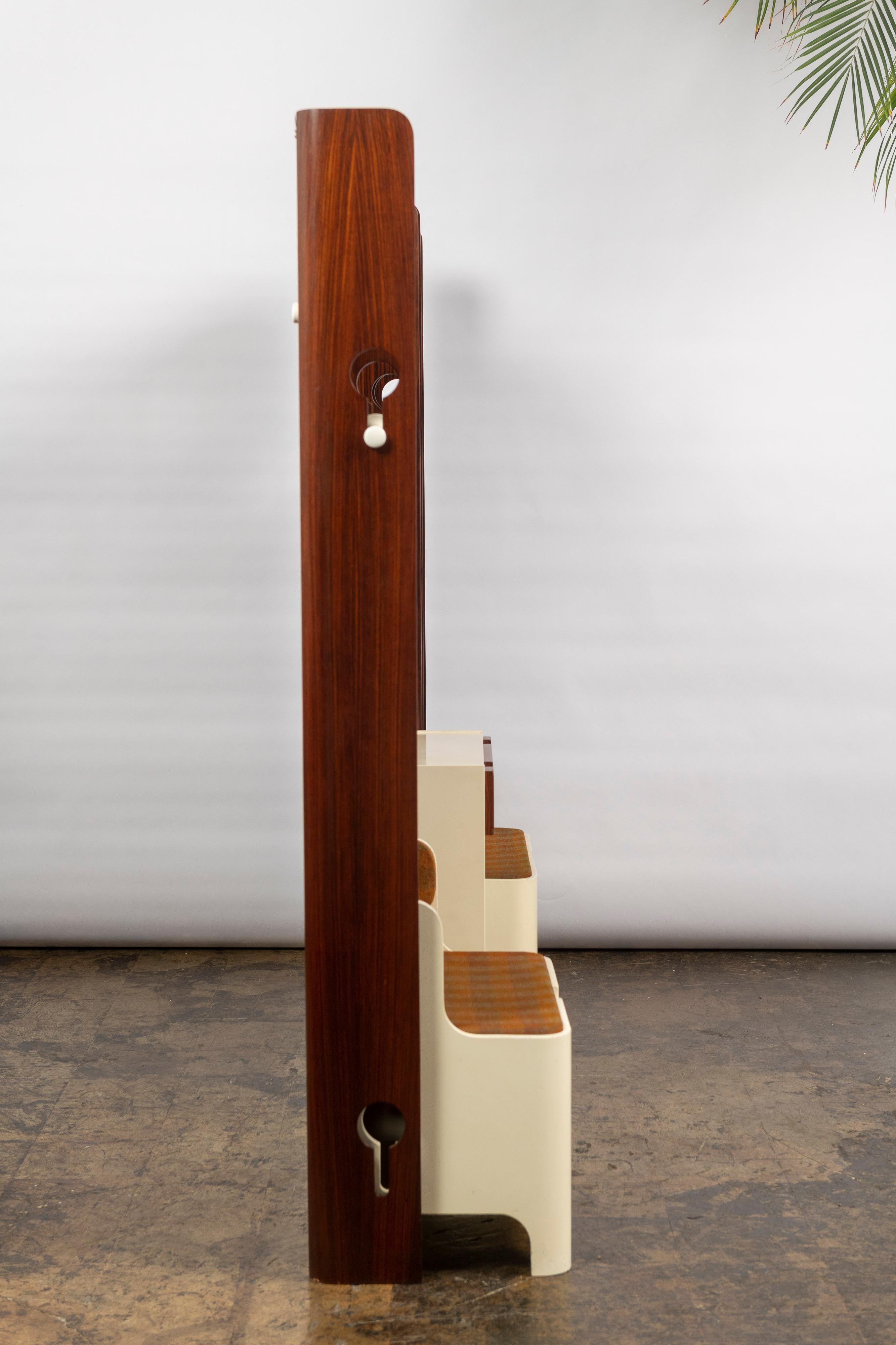 Set of Three Adjustable Carlo de Carli Coat Racks with a Drawer and Two