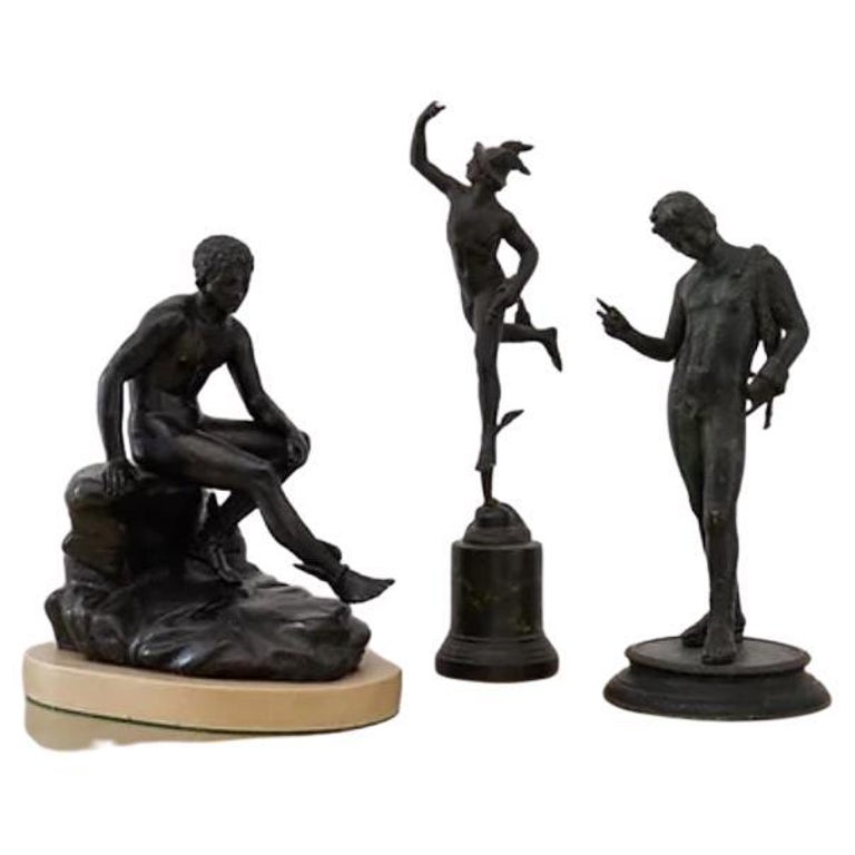 Set of Three After the Antique Grand Tour Bronzes Sculpture, 19th