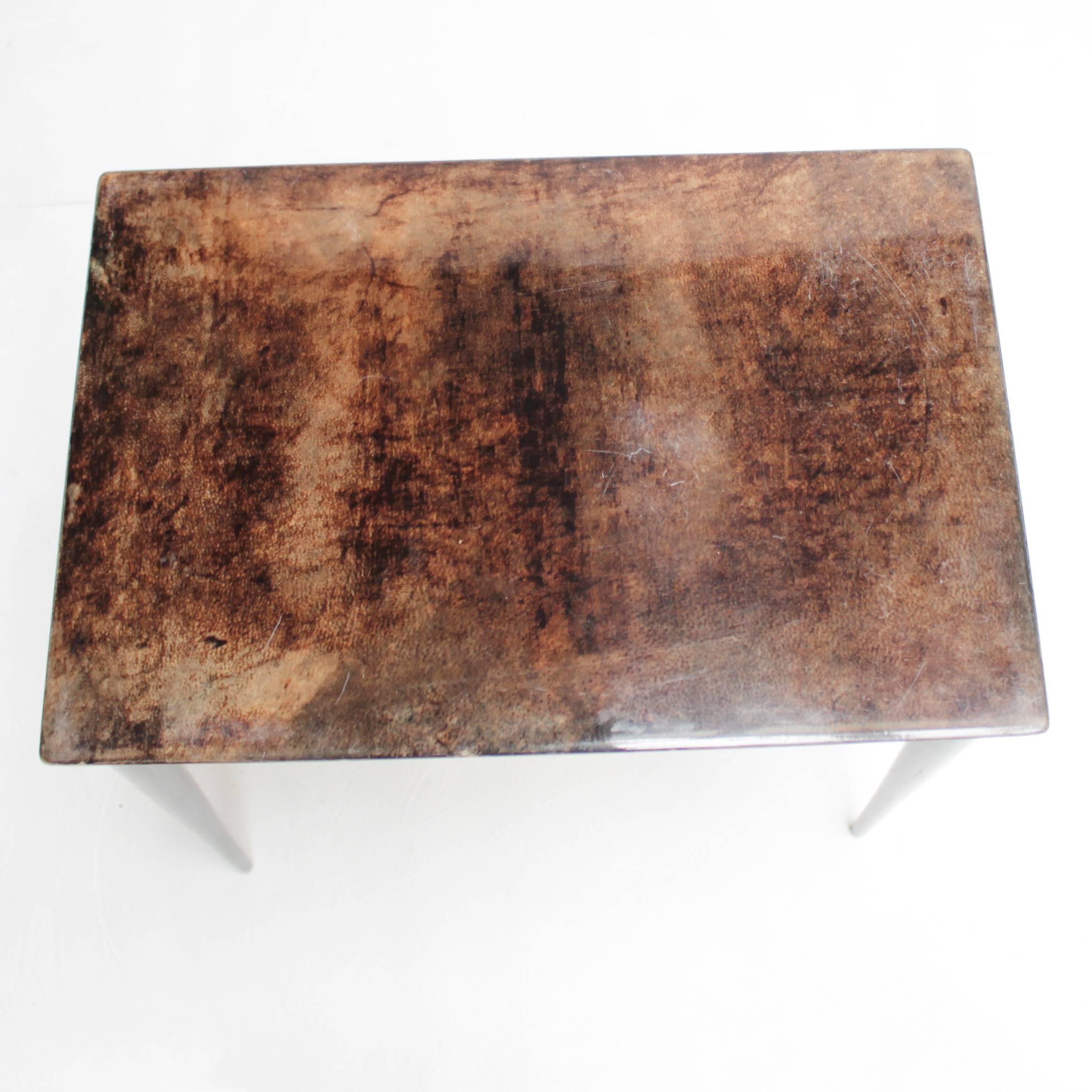 Set of Three Aldo Tura Parchment Nesting Tables 5