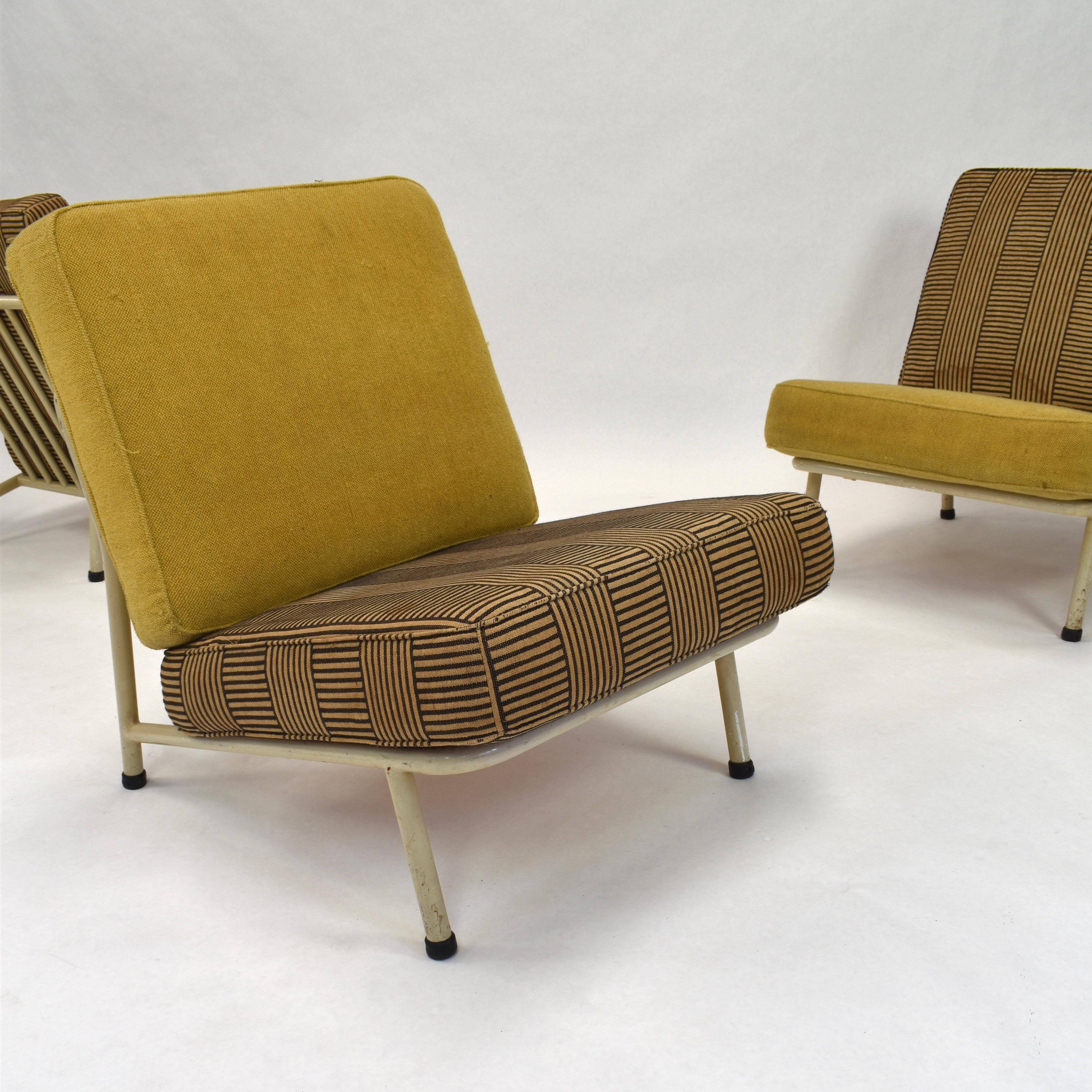 Set of Three Alf Svensson Lounge Chairs for DUX, Sweden, circa 1950 In Fair Condition In Pijnacker, Zuid-Holland