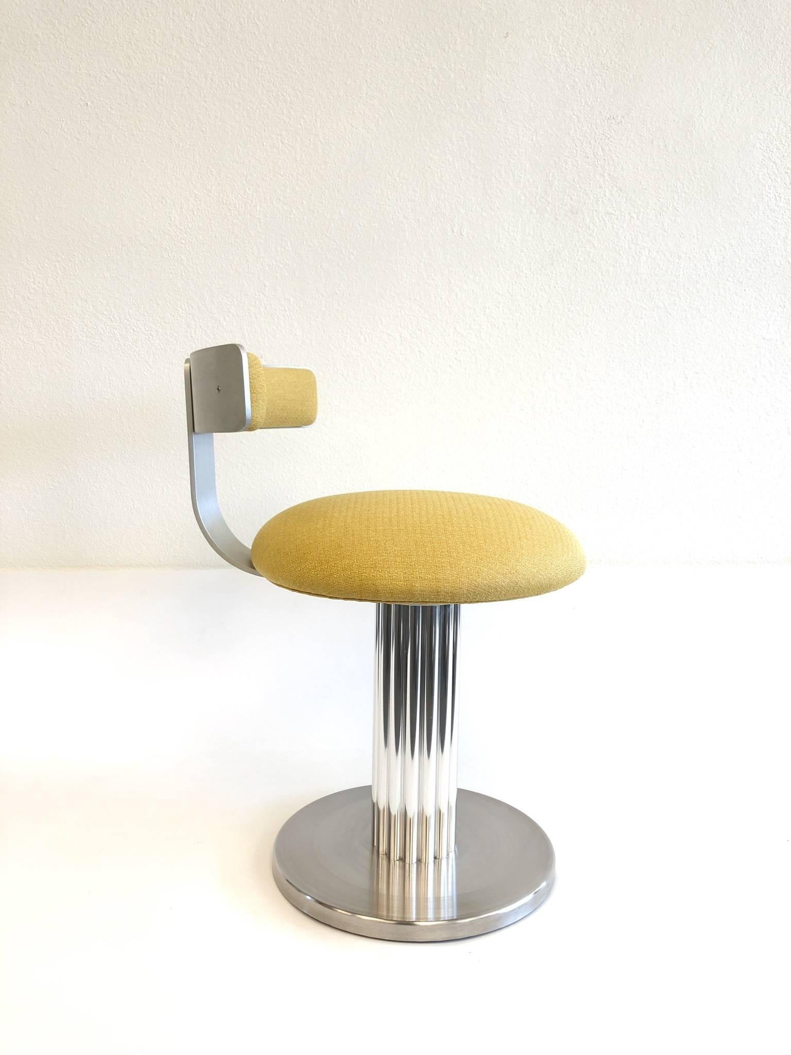 Modern Set of Three Aluminium Swivel Stools by Design for Leisure Ltd