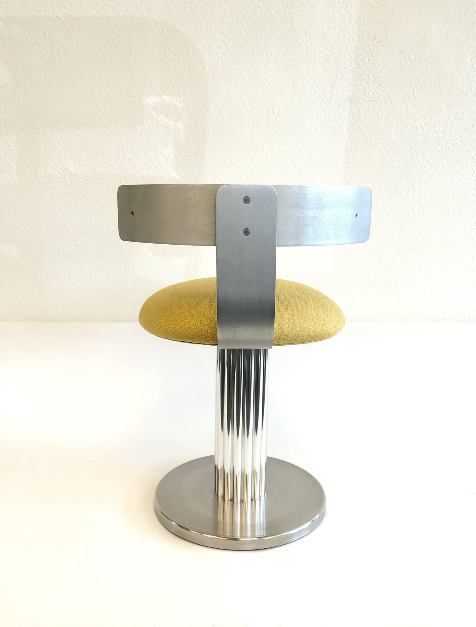 Late 20th Century Set of Three Aluminium Swivel Stools by Design for Leisure Ltd