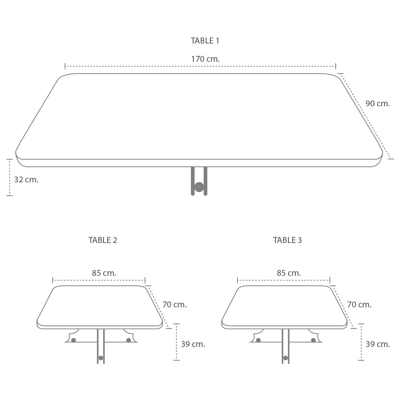 Ensemble de trois tables étonnantes Design/One par Arturo Pani en vente 3