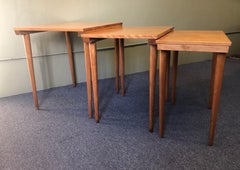 Set of Three "American Modern" Nesting Tables by Russel Wright for Conant Ball