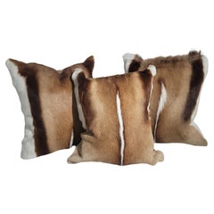 Set of Three Antelope Leather Pillows