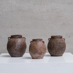 Set of Three Antique Asian Ceramic Water Pots