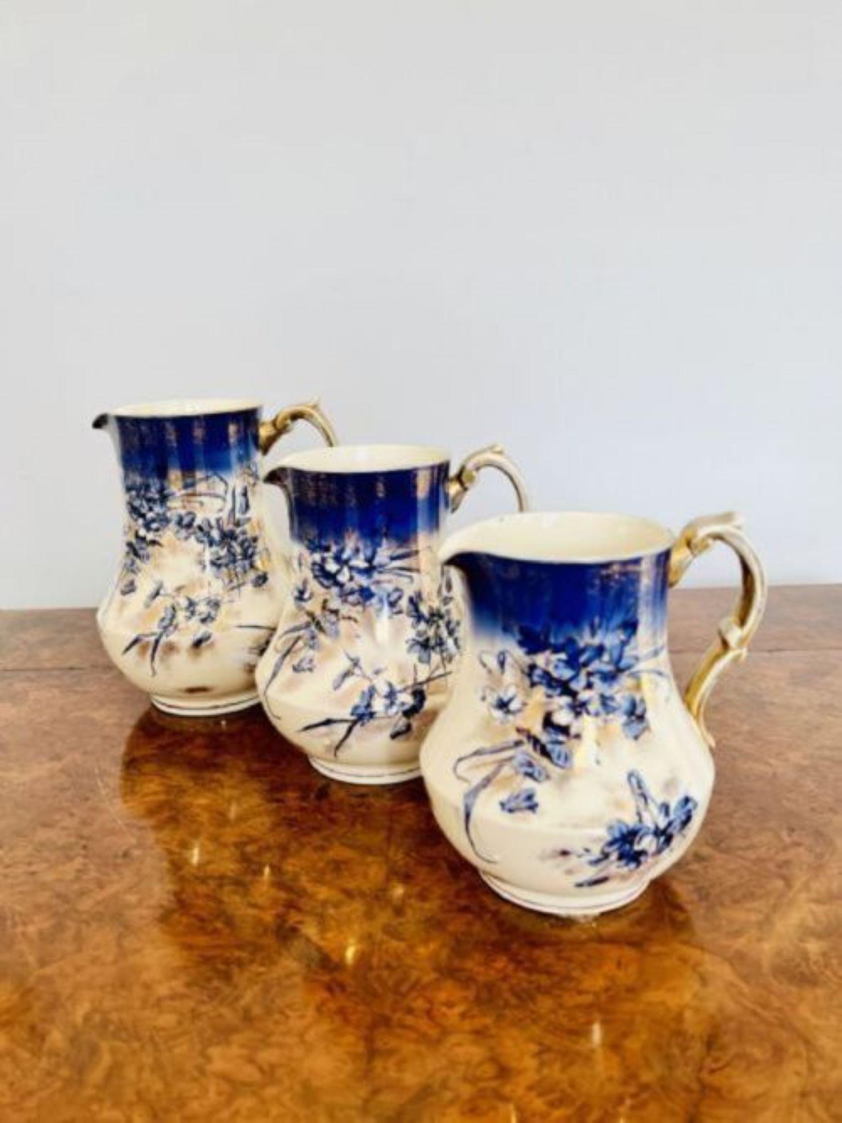 20th Century Set of three antique Edwardian jugs For Sale