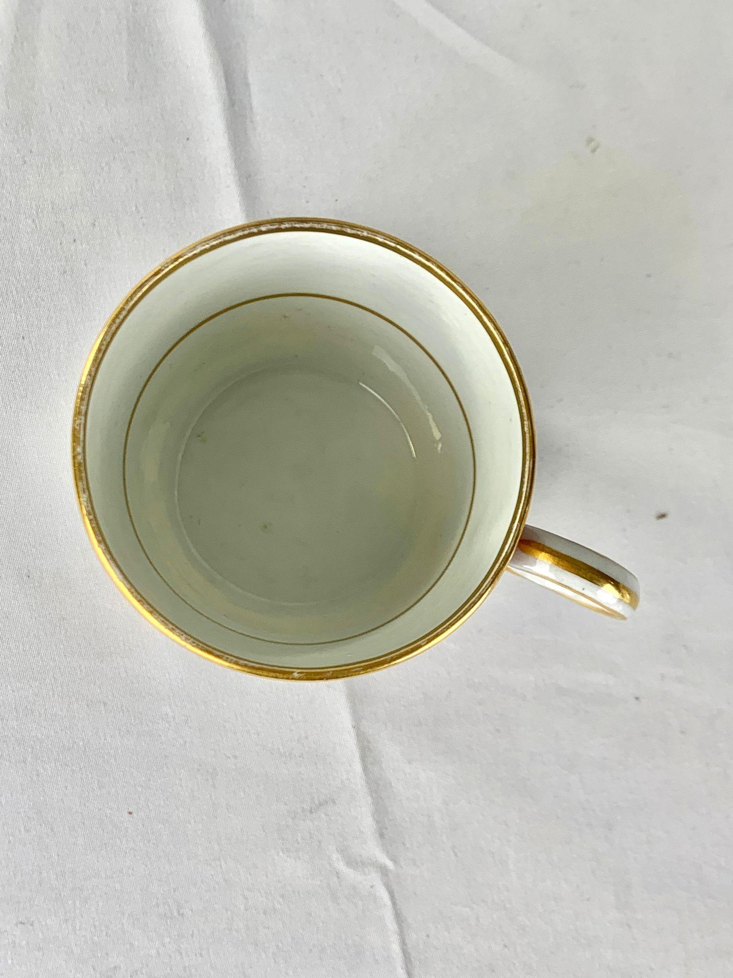 Set of Three Antique English Porcelain Cups & Saucers Rare Imari Colors C-1805 For Sale 8