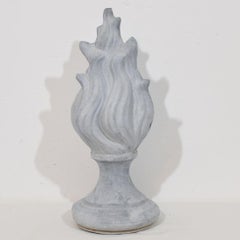 Set of Three Antique French Zinc Flame Roof Finials, Circa 1850-1900