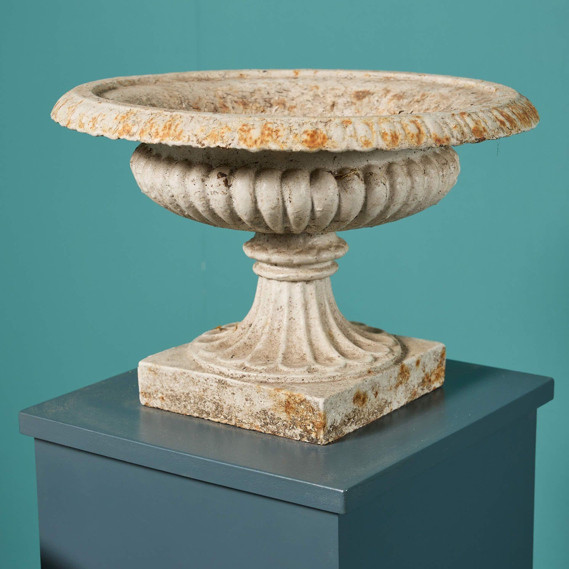 Georgian Set of Three Antique Garden Tazza Urns For Sale