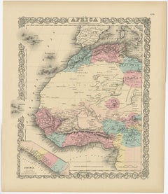 Ensemble de trois cartes anciennes de l'Afrique par Colton (vers 1855)