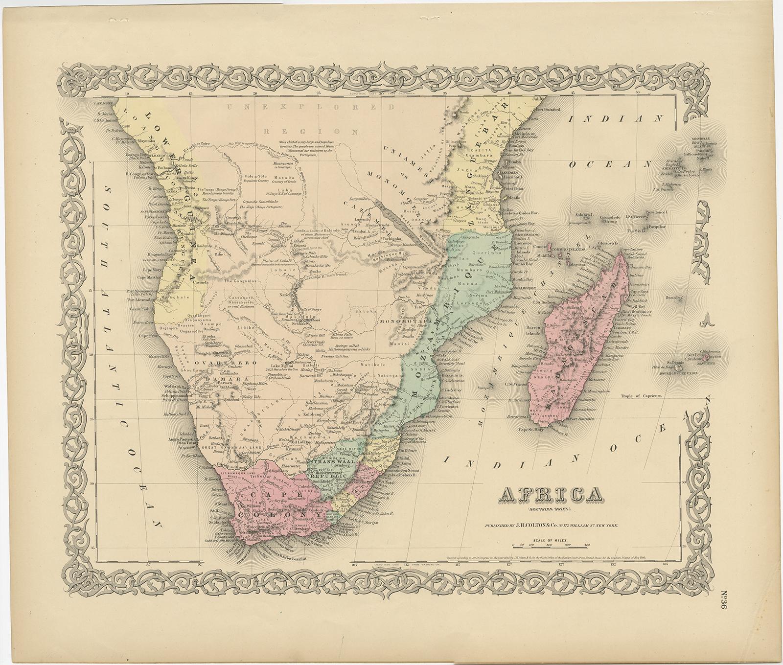 19th Century Set of Three Antique Maps of Africa by Colton (circa 1855) For Sale